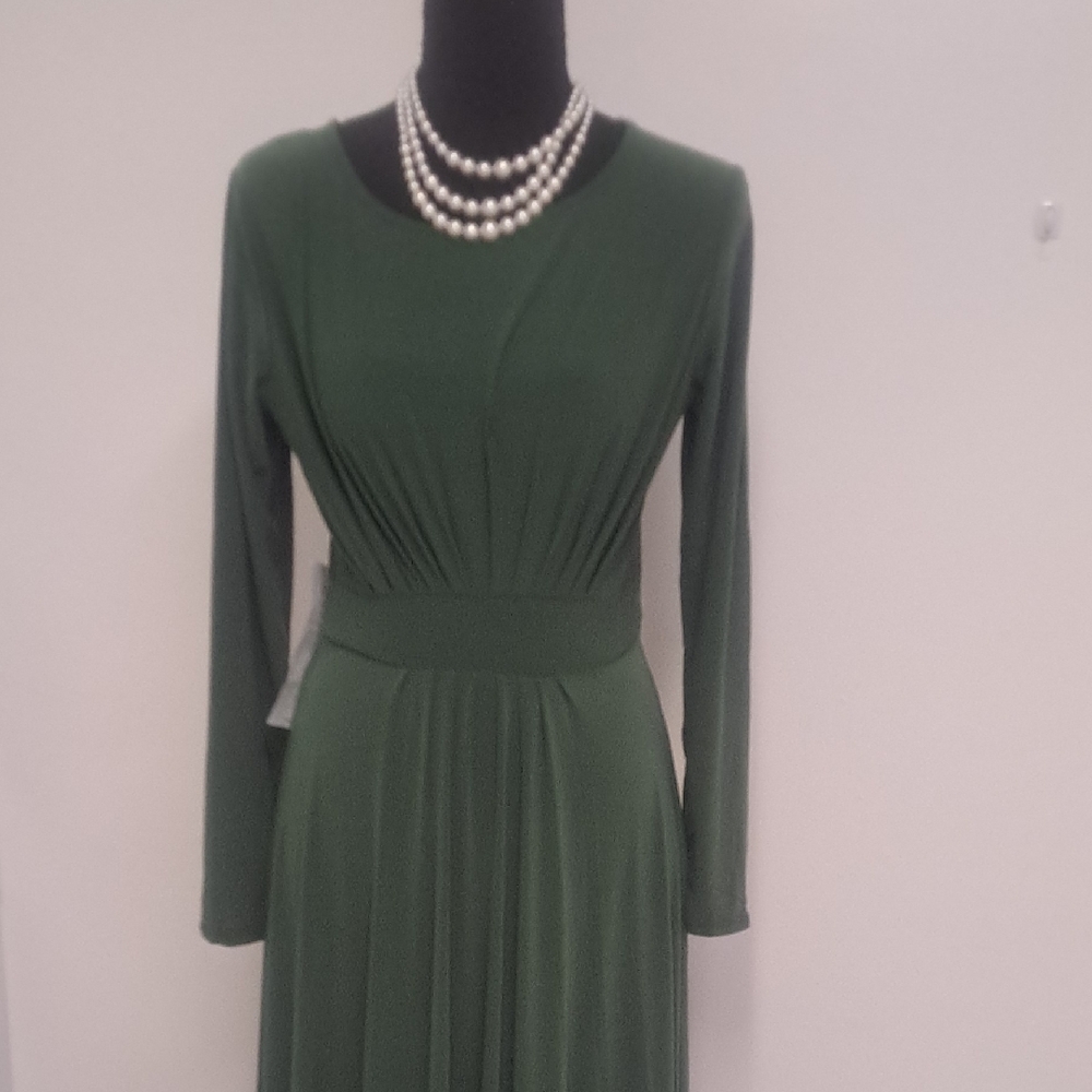 Women’s Long Sleeve Emerald Green Maxi Dress